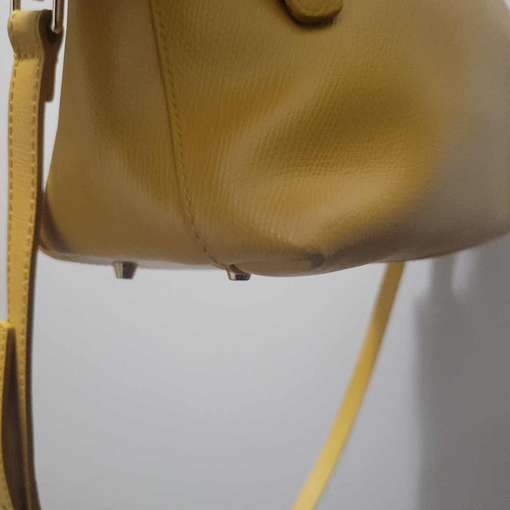 Furla Leather Mustard Dual Strap Handbag With Crossbody Strap - Picture 14 of 16